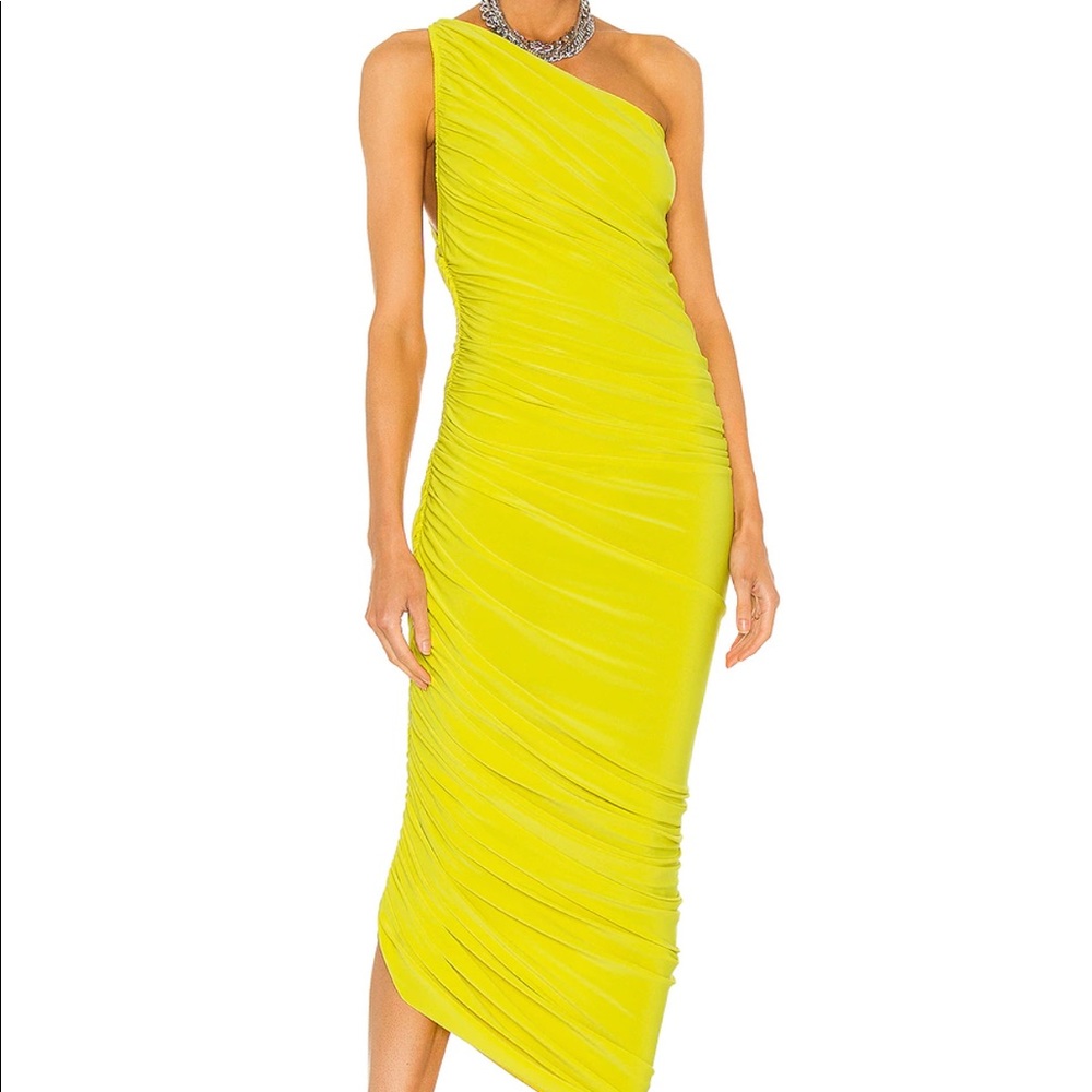 X REVOLVE Norma Kamali Diana Gown in Spring Green